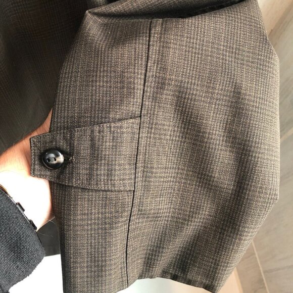 Frederick & Nelson Mens Trench Coat Jacket Vintage choc. brwn plaid Size 42 Reg - Picture 7 of 11